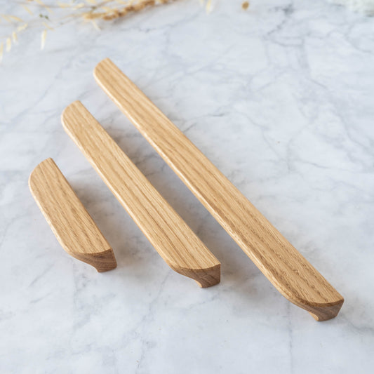 Poignée de meuble en bois massif, fabriquée en chêne, qualité artisanale